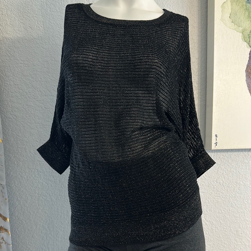 Apt. 9 Shimmering Black Knit Top